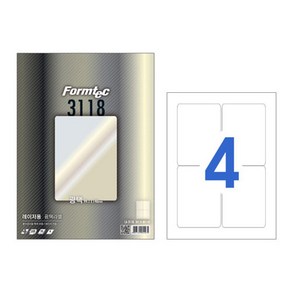 폼텍 폼텍 LA-3118 레이저 광택 라벨 20매, 1개