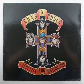 건스 앤 로지스/ GUNS N ROSES APPETITE FOR DESTRUCTION 라이센스/ 자켓 A/ 음반 미사용 새것 MINT/ 해설지O/ LP 초음파세척