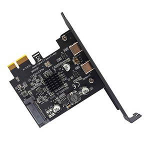 PCIe 1X 3.0-USB C 어댑터 USB 3.2 Gen2 이중 타입 C 카드 어댑터 ASM3142, 1개