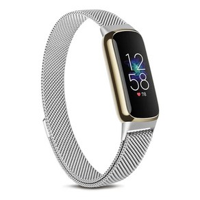 저스트씨 Fitbit 럭스 밴드 스포츠 스트랩 금속 마그네틱 스마트 워치 손목 팔찌 교체, 02 Silve, 1개