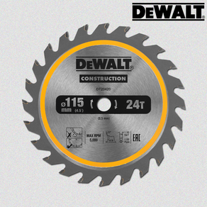 디월트 복합소재용 원형톱날 DT20420 / 4.5인치 / 24T / DCS571 전용, 1개