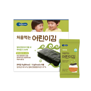 베베쿡 처음먹는 어린이김, 오리지널, 1개, 15g