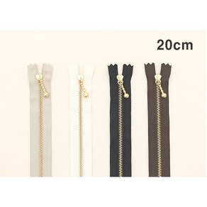 YKK 금장지퍼 YKK지퍼20cm 퀼트지퍼_검정 베이지 크림 브라운, 마룬(브라운), 1개