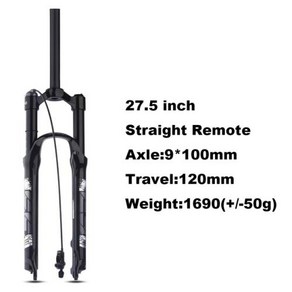 볼레이 MTB 충격 흡수 전면 포크 마그네슘 합금 에어 오일 서스펜션 스트레이트 테이퍼 튜브 퀵릴리즈 26 275 29 인치, 5) 27.5Staight Remote, 1개