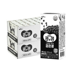 콩앤콩 고칼슘 두유 검은콩두유, 190ml, 48개