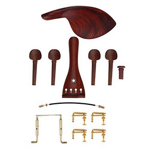 Wood 4/4 Violin Fittings Handmade Tailpiece Endp 목재 4/4 바이올린 피팅 수제 테일피스 엔드핀 튜너 4개 턱받침 튜닝 페그 4, #2, 1개