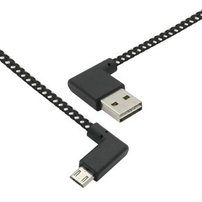 꺾임 USB 2.0 A 숫 - 꺾임 마이크로 5핀 숫 2M 충전 데이터 전송 안드로이드 케이블 양면 USB 잭, 1개