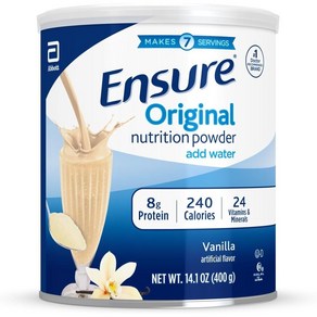 Ensue Oiginal 엔슈어 오리지널 파우더 바닐라맛 쉐이크 14oz(397g) Nutition Powde Vanilla 9g 단백질, 397g, 6개