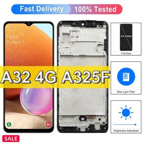 삼성 갤럭시 A32 A325F A325N 용 슈퍼 Amoled LCD 디스플레이 터치 스크린 지문 인식 4G 교체