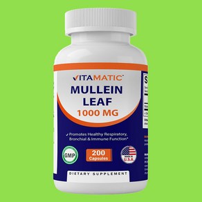 Vitamatic 뮬레인 잎 1000mg 200캡슐 mullein, 200정, 1개