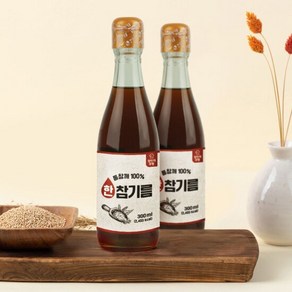 [김선교장인]통참깨 100% 참기름 300ml 2병, 2개