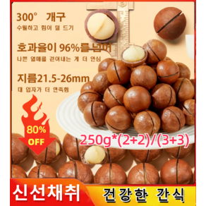 2+2/1+1신선한 하와이안 견과류2kg 알갱이가 굵은마카다미아넛 (우유향) 마카다미아(우유향) 120g/봉지 신선채취 저온 베이킹, 250g*1, 250g * 1