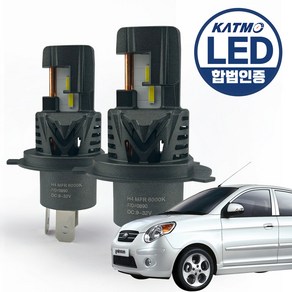 뉴 모닝(07-11년) 합법인증 엑셀라이트 블루라벨 LED 전조등 12V 자동차 전구, H4, 1세트