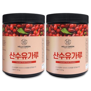 헬로우그린 헬로우 그린 국산 국내산 구례 산수유 분말 가루 300g, 2개