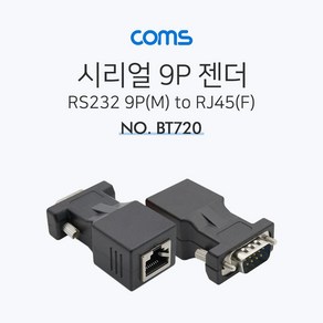 Coms 시리얼 젠더9MRJ45F 2개 1세트 RS232 9PM to RJ45F, 상세페이지 참조