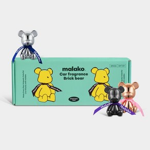 1+1 선물세트 곰돌이 송풍구 차량용방향제 블랙체리/레몬라임 2가지향, 04_로즈 골드, 01_블랙, 1개