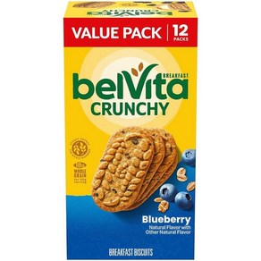 BelVita Bluebey 아침 식사 비스킷 밸류 팩 12팩 (팩당 비스킷 4개), 600g, 12개