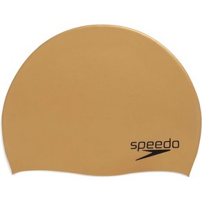 Speedo 성인남녀공용 수영캡 실리콘 엘라스토머 수영모자 Adult Swim Cap Silicone Elastomeic, Metallic Gold, Metallic Gold, 1개