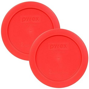 파이렉스 Pyrex 7200-PC 2컵 레드 교체용 식품 보관 뚜껑 - 2팩 미국 제조