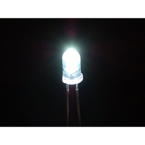 아두이노 LED(5파이 5mm 고급 고휘도 투명 흰색 백색 Tanspaent White LED 발광다이오드), 100개