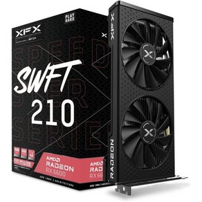 XFX 스피드스터 SWFT 210 Radeon RX 6600 CORE 게이밍 그래픽 카드 8GB GDDR6 HDMI 3xDP AMD RDNA 2 RX66XL8LFDQ, 1개