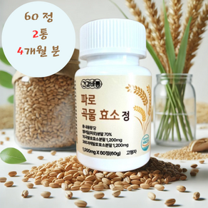 헤이정박사 이탈리아산 파로 효소 엠머밀 곡물 발효 소화 효소 정제 1000mg, 60g, 2개