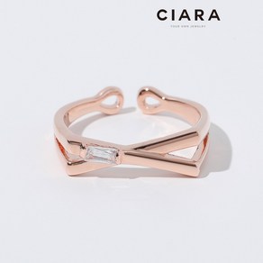 CIARA 14K Colico 크로스 엑스 오블롱스톤 반지(GoldPlated)