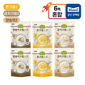 상하키친 스프혼합세트 감자크림2팩+양송이크림2팩+콘크림2팩, 150g, 6개