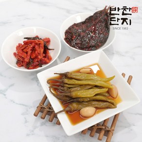 반찬단지 인기반찬세트 무말랭이1kg + 고추장아찌1kg + 깻잎무침1kg, 1세트, 3kg