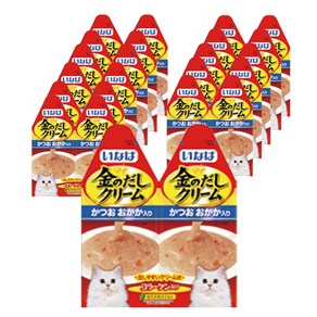 이나바 챠오 금빛육수 크림 파우치 가다랑어&가다랑어포, 혼합맛(가다랑어/가다랑어포), 60g, 12개