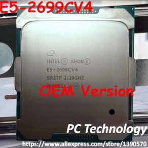 E5-2699CV4 오리지널 제온 E5 2699CV4 LG호환A2011-3 2699C V4 22코어 2.20GHz 55MB 9.6/s E5-2699C, 1개