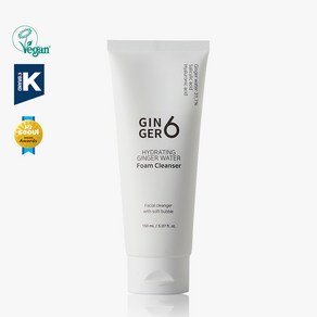 깨끗한 모공관리 [진저6] 비건 하이드레이팅 워터 폼 클렌저 150ml + 핸드크림증정, 1개