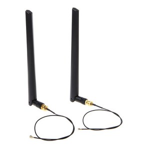 2x 6dBi 2.4GHz 5GHz 듀얼 밴드 WiFi 라우터 네트워크 카드 RP-SMA 안테나 2 x U.fl IPEX 케이블, 1개