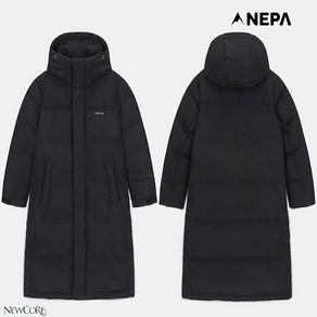 네파_NEPA_24FW 공용 긴 기장의 벤치 다운 형태로 추운 겨울 활용도가 높은 에센셜 롱다운 후드 자켓_7KF2082