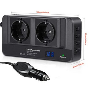 자동차 200W 인버터 DC-AC 12V-220V 4 USB AC EU 소켓 자동 장착 인버터 액세서리 담배 라이터 400W 피크 전력, 1개