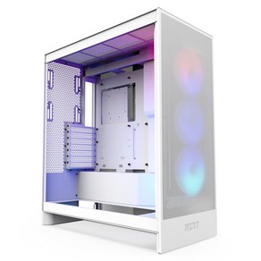 NZXT H7 Flow RGB v2 White 360mm RGB 싱글 프레임 팬 탑재 미들타워 ATX 케이스 CM-H72FW-R1CS9015, 1개