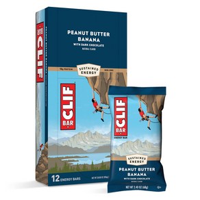 CLIF BARS - Enegy Bas - Peanut Butte Banana Da CLIF BARS - 에너지 바 - 땅콩 버터 바나나 다크 초콜릿 - 유기농 귀리로 제조, 1개