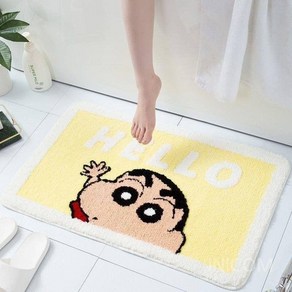 귀여운 짱구 발매트 화장실 현관 소형 러그 인조 양모 욕실 주방 패브릭 장식 인테리어, D