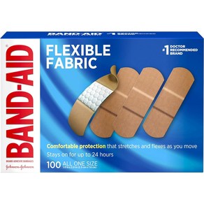 Band-Aid Band Flexible Fabic Adhesive Bandages fo Wound Cae and Fist Aid All One Size 100 C, 1개