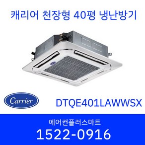 캐리어 40평 DTQE401LAWWSX 천장형 인버터 냉난방기 시스템 에어컨 설치비별도 실외기포함