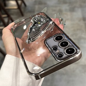 갤럭시 s25 울트라 플러스 케이스 s24 s23 s22 빛나는 나비 브래킷 스트랩