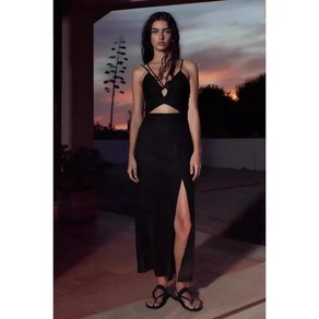 ZARA 자라 여성 린넨 혼방 펀칭 미적원피스 7696939