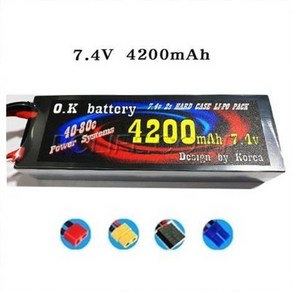 RC카용 OK POWER 7.4V 4200mAh 2s LI-POLY BATTERY