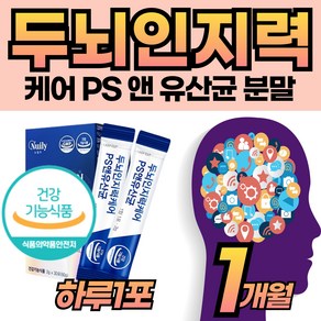 두뇌 뇌건강 PS유산균 분말 스틱 포스타딜세린 300mg 비타민E 순도 높은 인지력 건강 케어 관리 포스파티 포스딜 세린 새린 50대 60대 70대 80대 부모님 남성 여성, 1개, 30회분