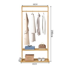 고급 모던 하우스 인테리어 디자인 옷방꾸미기 골드 선반 행거, 고급 65폭[수입 공정 원목색] 현물
