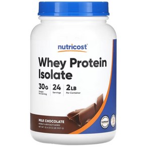 뉴트리코스트 웨이 프로틴 아이솔레이트 Whey Potein Isolate 밀크 초콜릿 2LB 907g, 1개