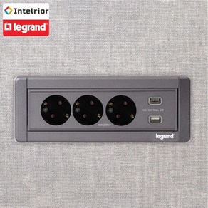 르그랑 빌트인콘센트 마그네슘 아일랜드식탁 사무실 회의실 책상 가구 회전 매입 USB+3구 콘센트, [04] 그라파이트, 1개