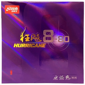 DHS HURRICANE 8-80 허리케인 탁구용품 탁구러버 점착성, 37도(흑색), 1개