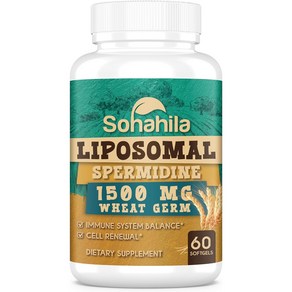 Sohahila 리포조말 밀배아 스퍼미딘 스페르미딘 1500mg 120캡슐 2개월분, 1개, 60정