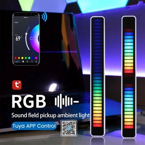 고성능 앰프 AIYIMA음성 앱 제어 RGB 음악 스펙트럼 LED 라이트 오디오 레벨 표시기 VU 미터 자동차 플레이어 램프